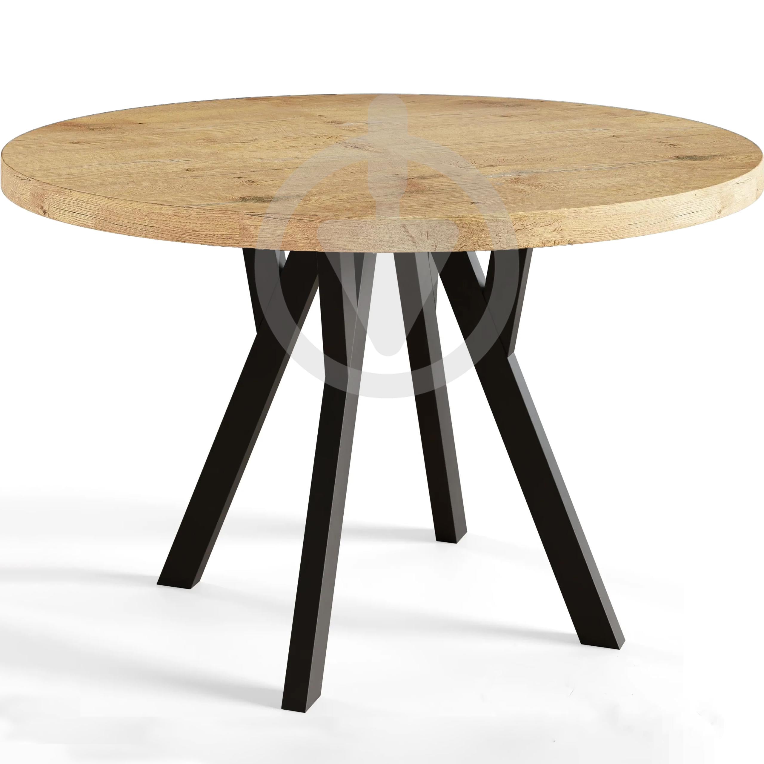 Стіл кухонний круглий RoMax Lite Loft 110 см Дуб крафт золотий/Чорний