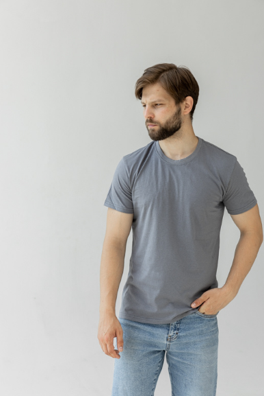 Футболка мужская GBI Стандарт хлопковая S Серый (12549-м)