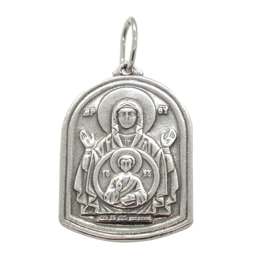 Серебряная ладанка Икона Божией Матери Знамение (1138092149)