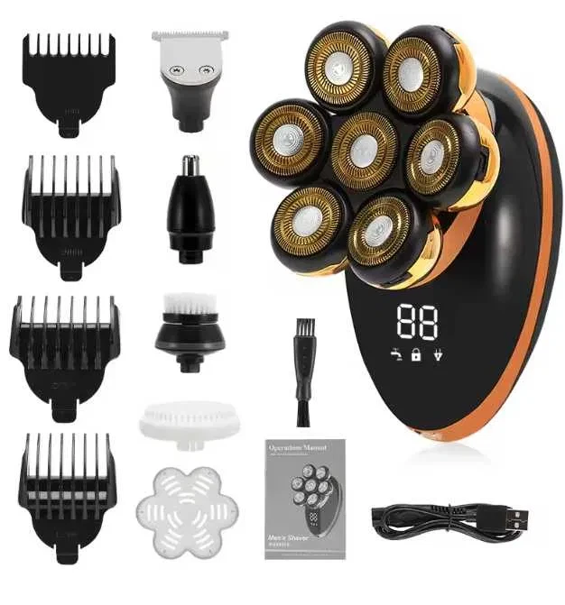 Электробритва-шейвер мужской 7D RQ6900S 5в1 триммер для усов/для сухой и влажной бороды