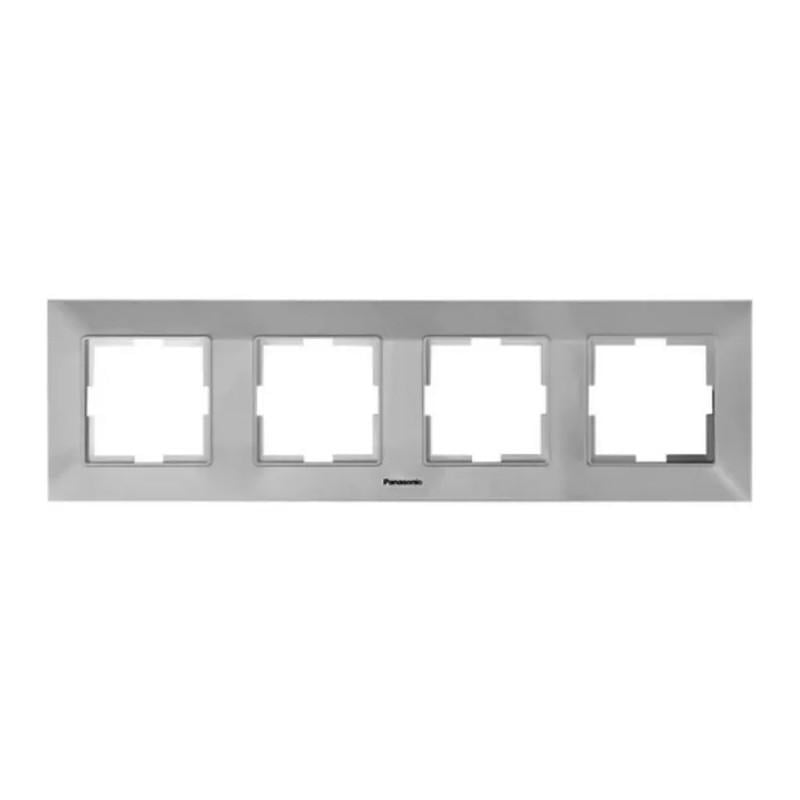 Рамка чотиримісна Panasonic Arkedia Slim горизонтальна ABS Срібний (WNTF08042SL-UA1) - фото 1 Рамка чотиримісна Panasonic Arkedia Slim горизонтальна ABS Срібний (WNTF08042SL-UA1) - фото 1