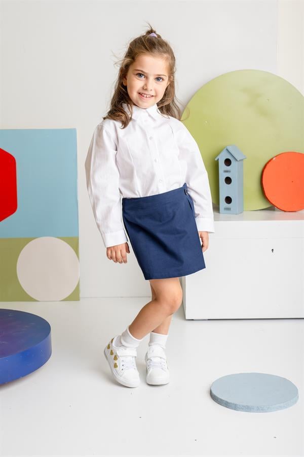 Рубашка поплиновая для девочки Zeyland 7-8 лет 128 см Белый (8683169188868)