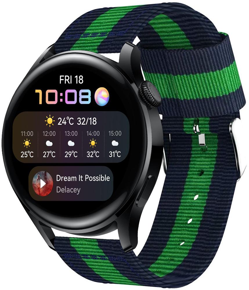 Ремешок тканевый Canvas для Huawei Watch 3 Blue/Green (22532) Ремешок тканевый Canvas для Huawei Watch 3 Blue/Green (22532)