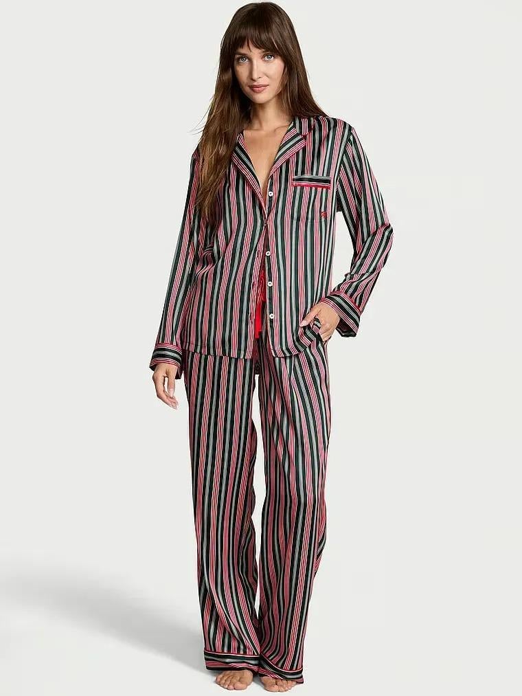 Пижама сатиновая Victoria's Secret Satin Long Pajama Set Regular полоска полоска S Красно-зеленый (2671479D) Пижама сатиновая Victoria's Secret Satin Long Pajama Set Regular полоска полоска S Красно-зеленый (2671479D)