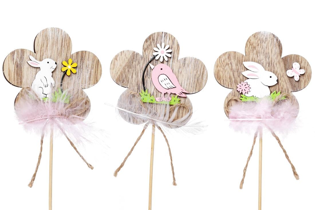 Декорация пасхальная на пике BonaDi Цветок с декором 12 шт. (781-973)