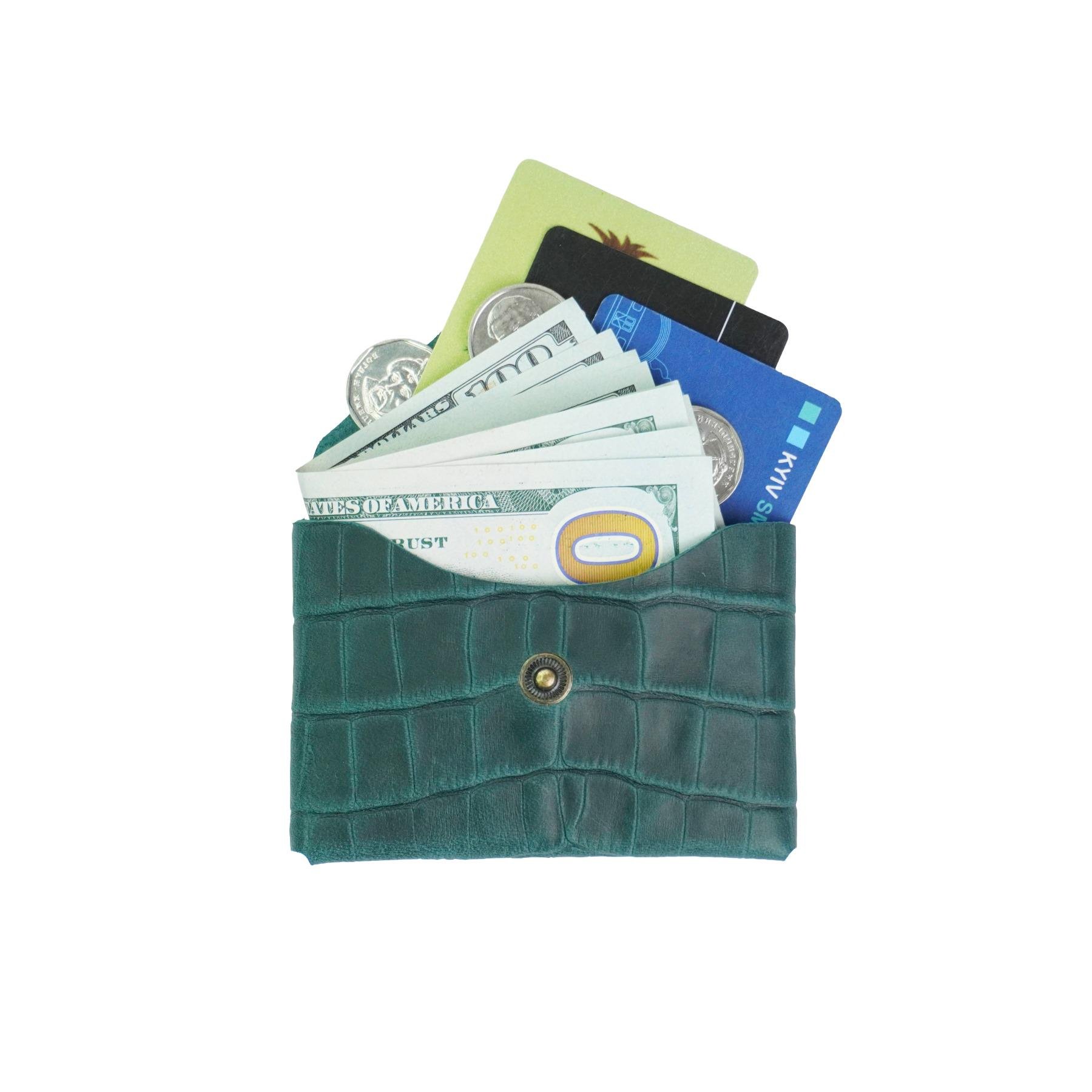 Кошелек кожаный Крокодил Mini-01 Опал - фото 2