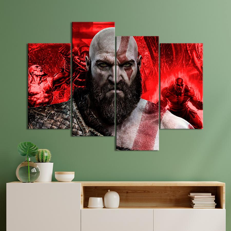 Настенний декор Главный герой игры God of War Кратос 129x90 см (A184-4)