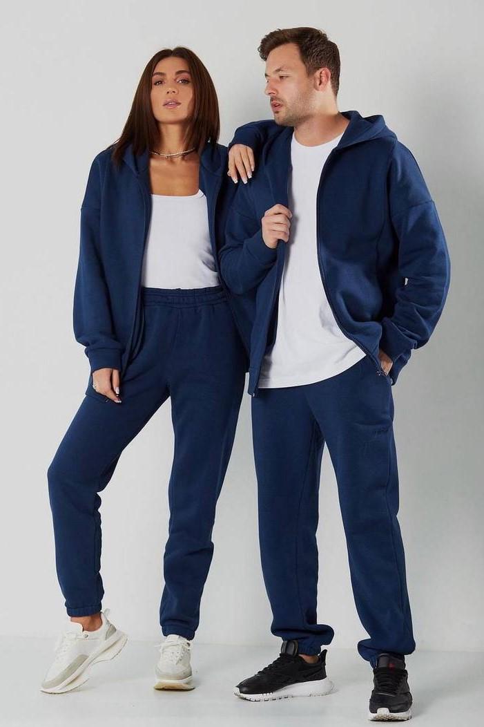 Прогулочный костюм унисекс на замке М115.4 L Темный-индиго (352-1-62) - фото 2 Прогулочный костюм унисекс на замке М115.4 L Темный-индиго (352-1-62) - фото 2