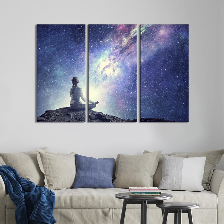 Модульная картина триптих Духовная медитация в космосе 156x100 см (518-31)