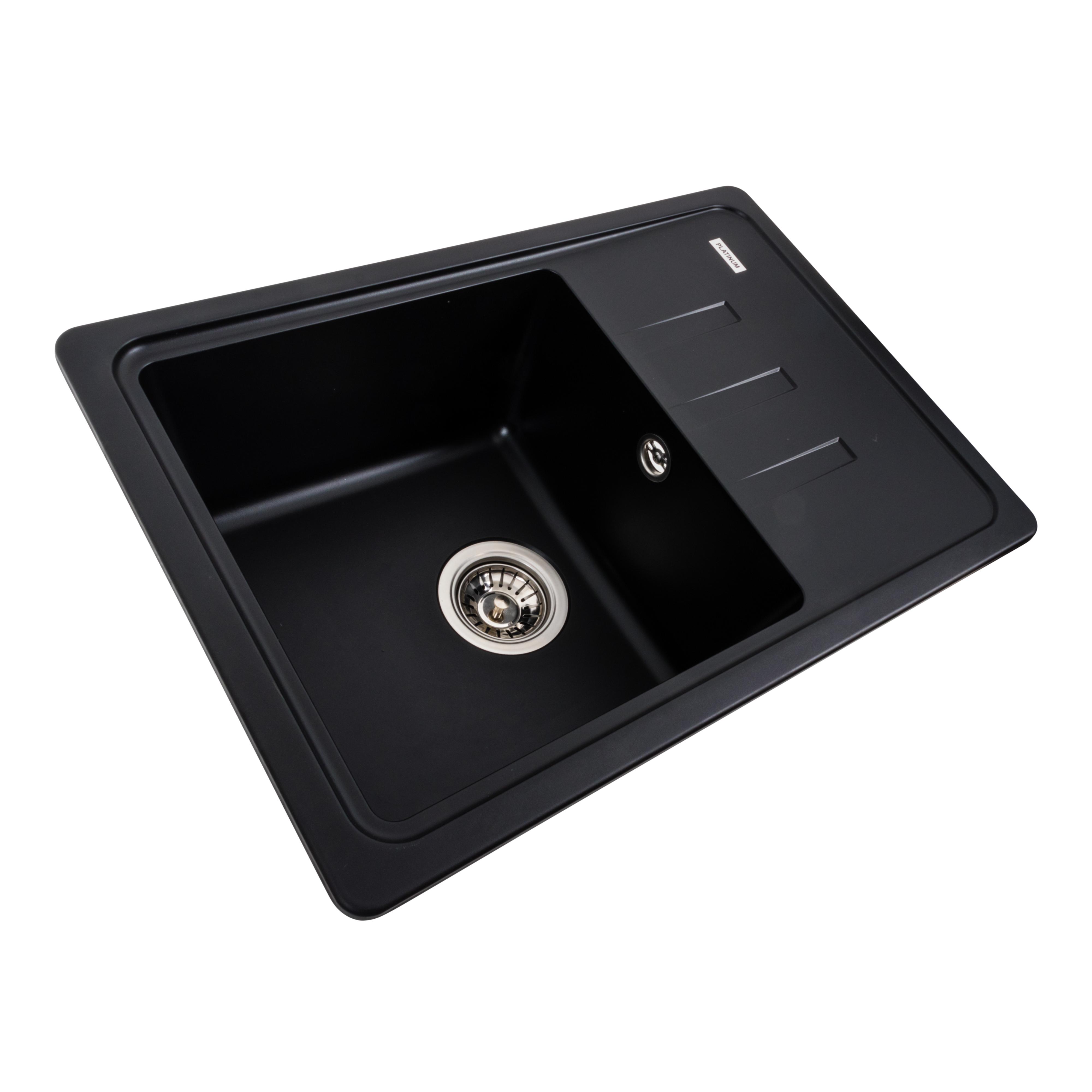 Мойка кухонная Platinum PLS-A26566 гранитная прямоугольная 620x435 мм Черный (151294) Мойка кухонная Platinum PLS-A26566 гранитная прямоугольная 620x435 мм Черный (151294)