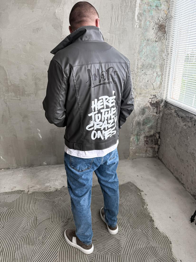 Куртка косуха шкіряна 51-031 M Темно-фіолетовий (38669) - фото 3