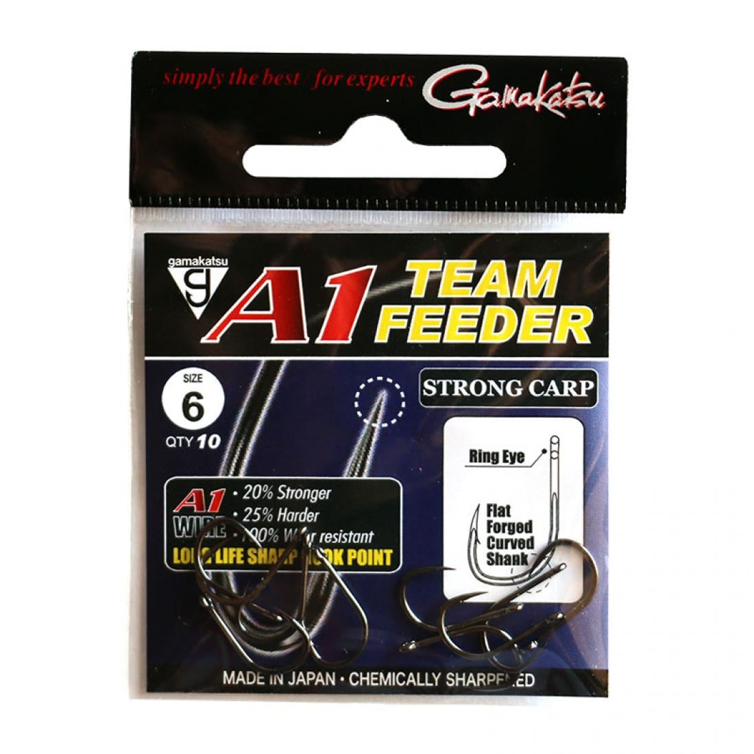 Крючок Gamakatsu A1 TEAM FEEDER Strong Carp №6 10 шт.(3KB5023)