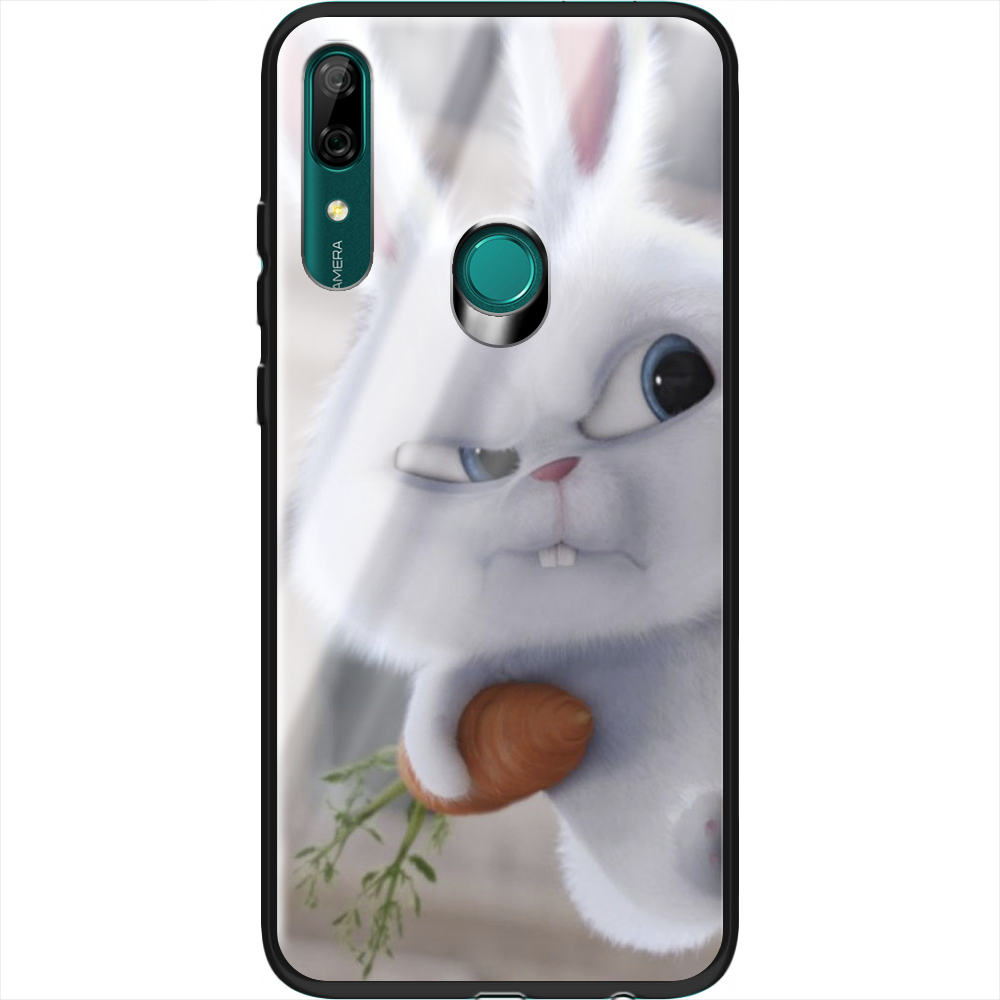 Чехол Boxface Huawei P Smart Z Rabbit Snowball Черный силикон со стеклом (37381-up1116-37725)