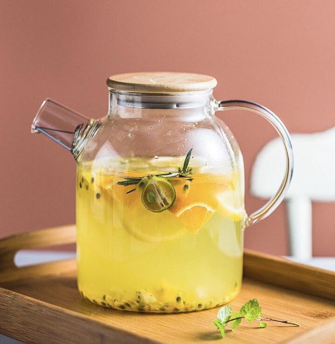 Заварювальний чайник з бамбуковою кришкою скляний 1,8 л (1800) - фото 2 Заварювальний чайник з бамбуковою кришкою скляний 1,8 л (1800) - фото 2