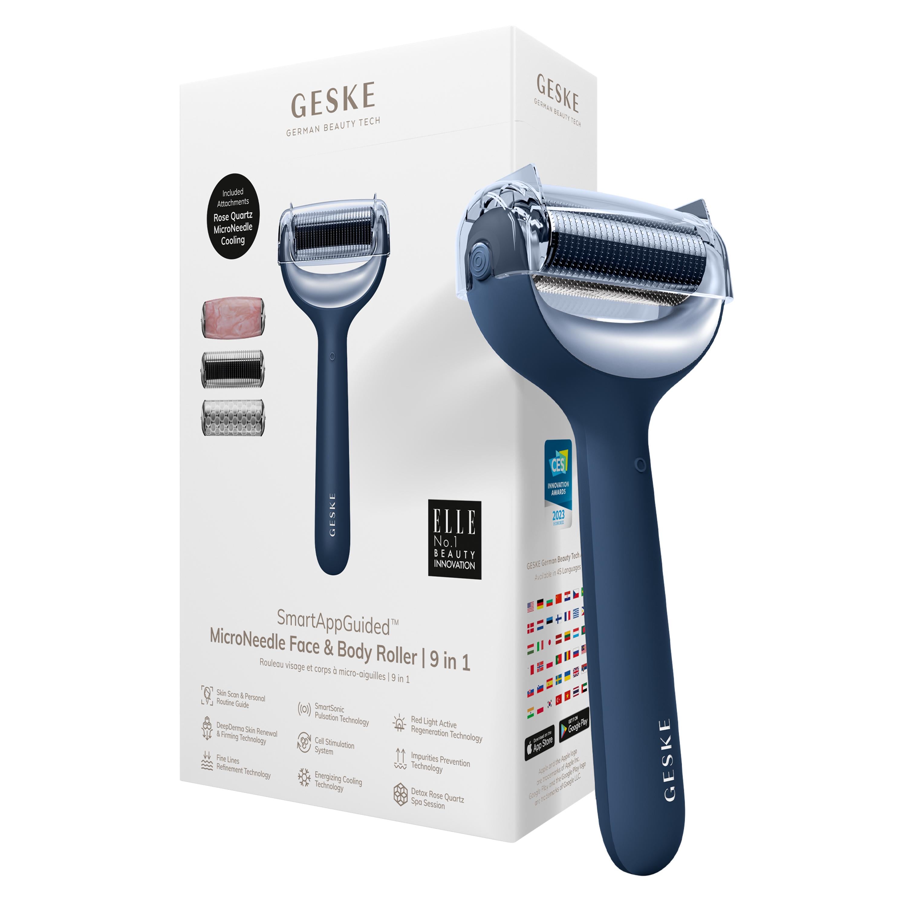 Роллер для игловой мезотерапии лица и тела GESKE MicroNeedle Face&Body Roller 9в1 Midnight (HB0211)