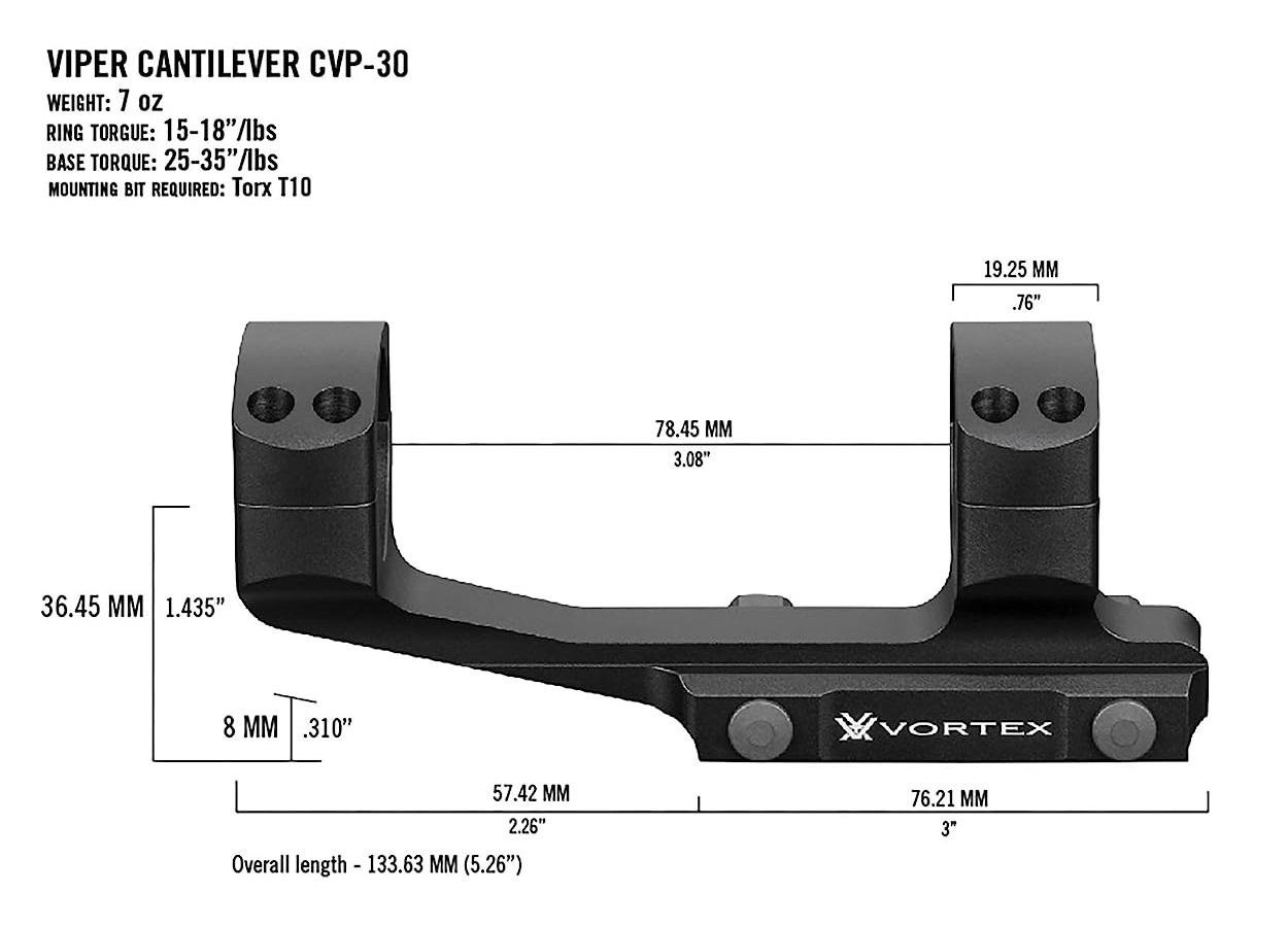 Крепление Vortex Pro 30 мм Cantilever mount (CVP-30) - фото 3