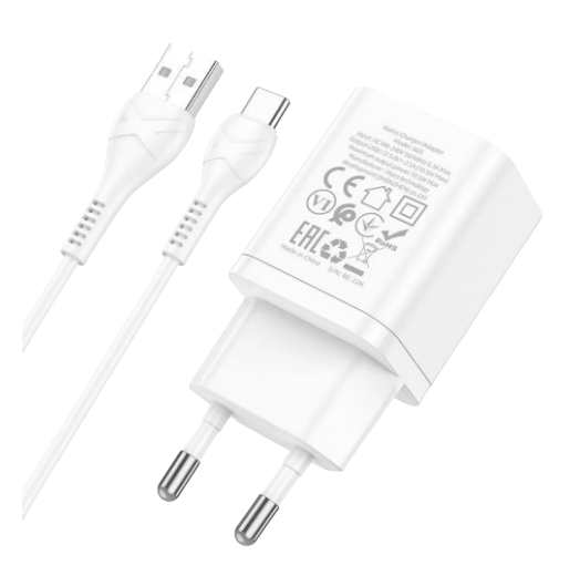Зарядное устройство с кабелем USB to Type-C Hoco N25 Maker 35W 2 USB White (559746)