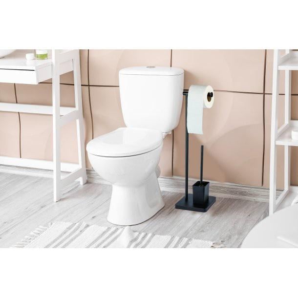 Гарнітур для туалету Axentia з тримачем для туалетного паперу з нержавіючої сталі бетон 23x69,5x18 см Чорний (133929) - фото 2 Гарнітур для туалету Axentia з тримачем для туалетного паперу з нержавіючої сталі бетон 23x69,5x18 см Чорний (133929) - фото 2