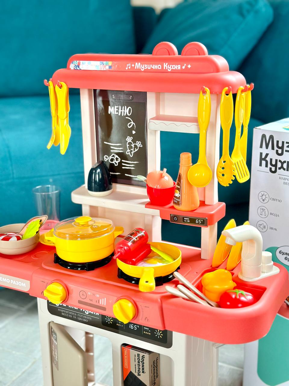 Кухня детская TK Веселые Приключения 68186 с украинской озвучкой/водой/ имитацией закипания 43 пр. (1528392494) - фото 3 Кухня детская TK Веселые Приключения 68186 с украинской озвучкой/водой/ имитацией закипания 43 пр. (1528392494) - фото 3
