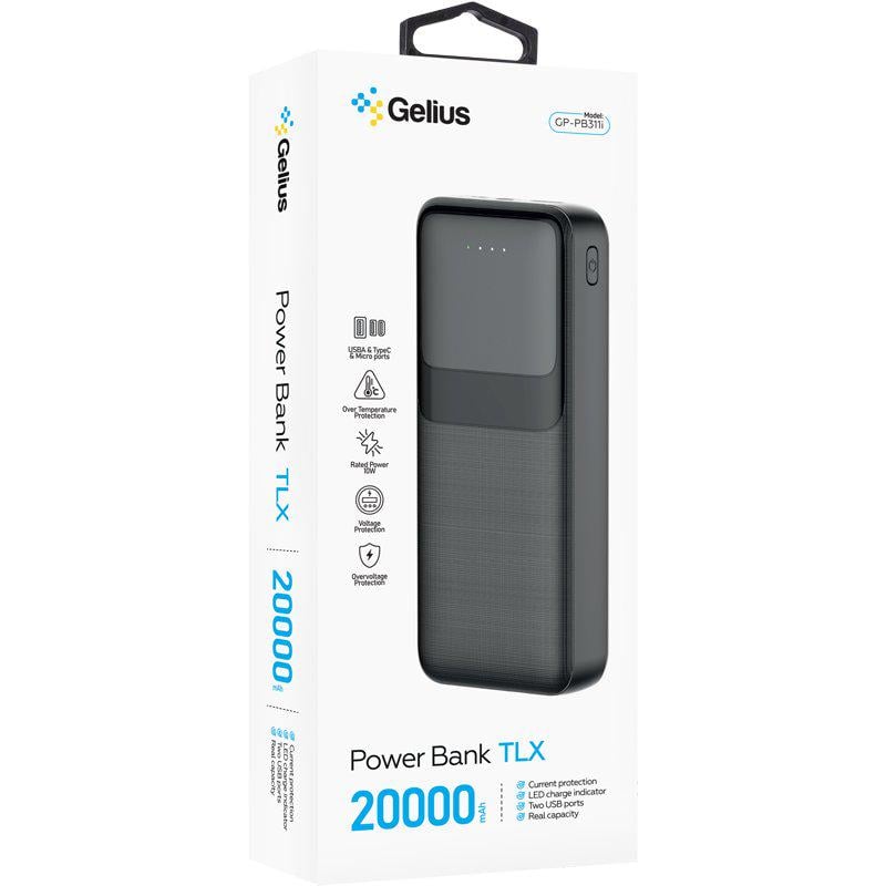 Повербанк Gelius TLX GP-PB311i 20000 mAh 10W Black (100288) - фото 7