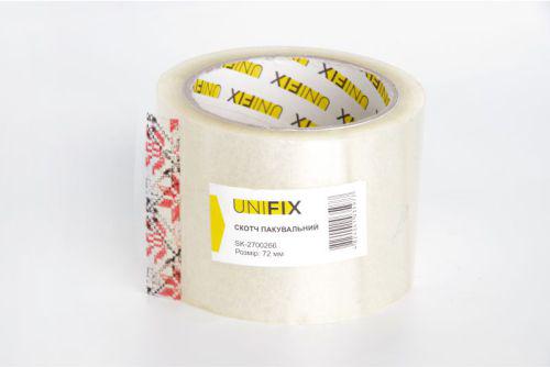 Стрічка пакувальна клейка UNIFIX 72 мм 200 м Прозорий