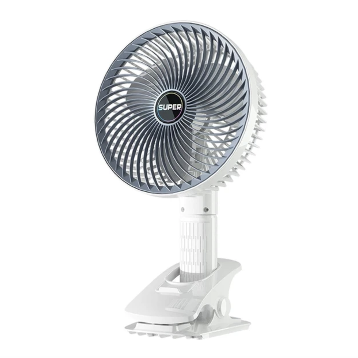 Вентилятор акумуляторний 360° на прищіпці від USB 3 режиму Білий