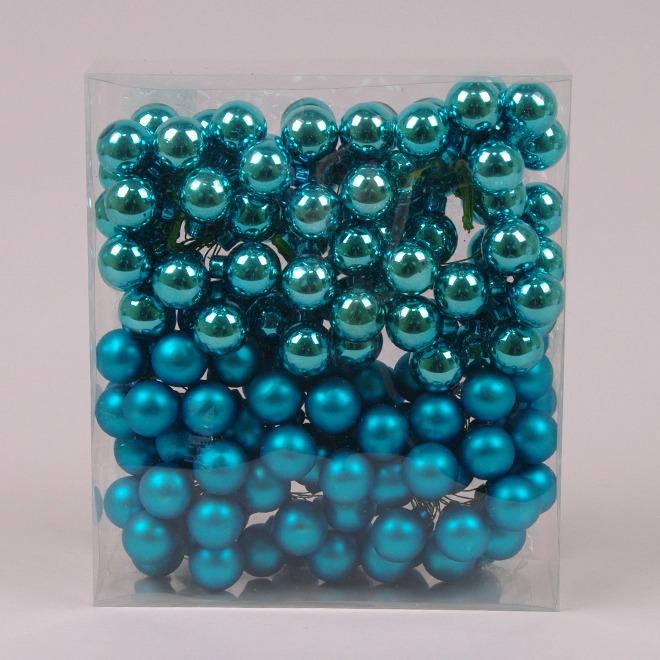 Набор шариков стеклянных новогодних 2,5 см 12 пучков 144 шарика (40221)