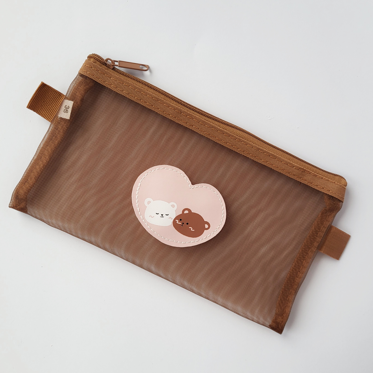 Пенал школьный с влюбленными мишками Cute Love Bear Big Коричневый (2)