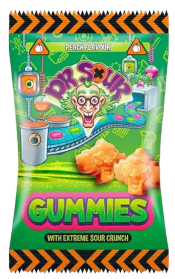 Конфеты кислые желейные Dr Sour Gummies со вкусом персика 200 г (2365565913)