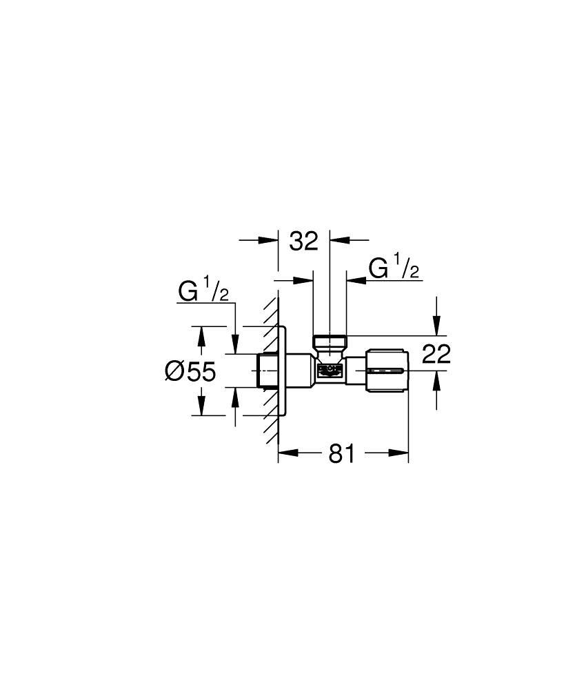 Кран кульовий побутовий Grohe 1023422430 1/2" зв-зв кутовий (218536) - фото 3