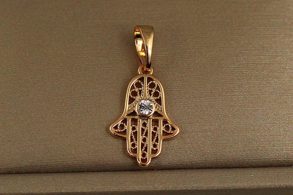 Кулон Xuping Jewelry хамса с белым камнем 1,6 см Золотистый (2629125010) Кулон Xuping Jewelry хамса с белым камнем 1,6 см Золотистый (2629125010)