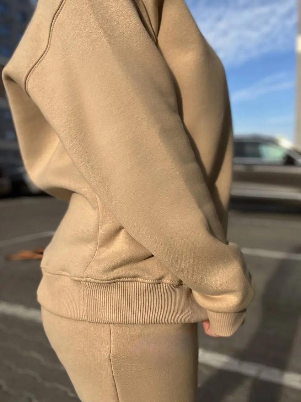 Свитшот женский PEPPER MINT 24-14 базовый простой удлиненный оверсайз M Капучино (2865) - фото 3 Свитшот женский PEPPER MINT 24-14 базовый простой удлиненный оверсайз M Капучино (2865) - фото 3