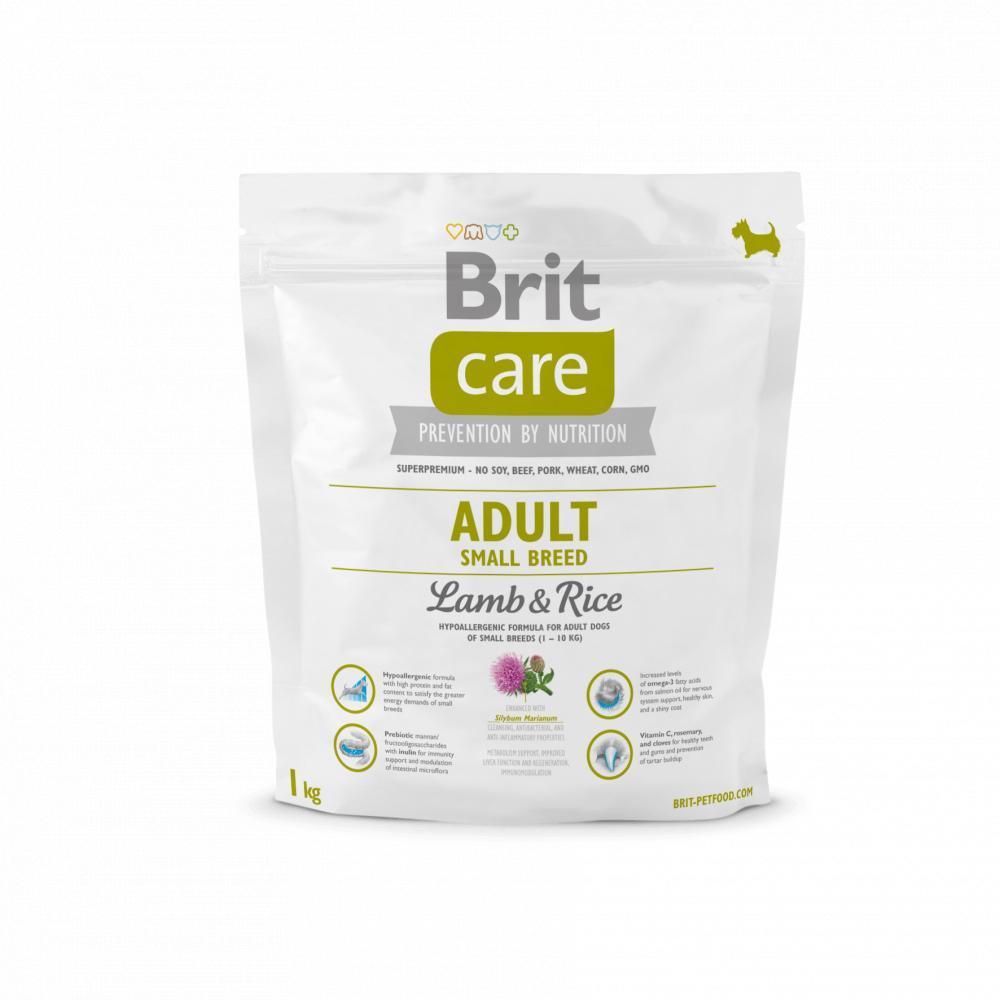 Корм сухой Brit Care Small Breed Lamb&Rice для взрослых собак мелких пород 1 кг (132708 /9904)