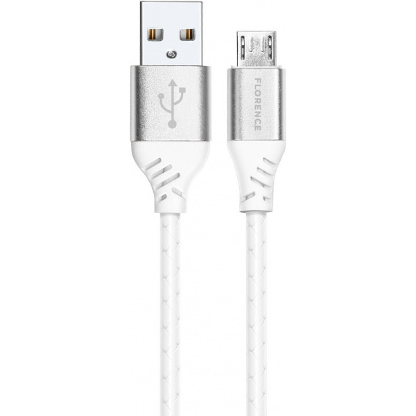 Кабель Florence Technic microUSB 1 м 3A White (FL-2204-WM)