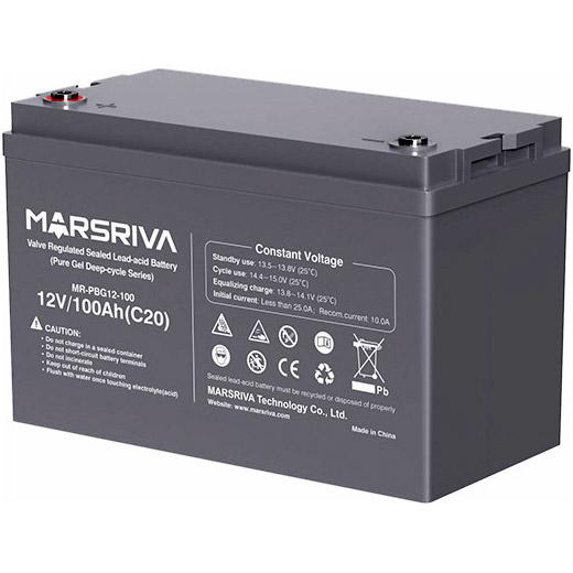 Акумулятор для ДБЖ MARSRIVA MR-PBG12-100 12V/100Ah Чорний - фото 2