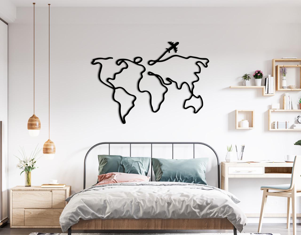 Декоративное панно на стену Upwood Decor Worldtravel 1 80х114,4 см Black (1566622399)