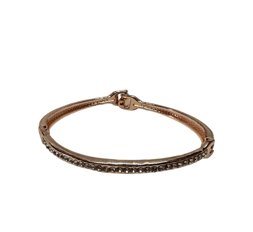 Браслет женский жесткий со стразами бижутерия d 6 см Золотистый (KG-9126)