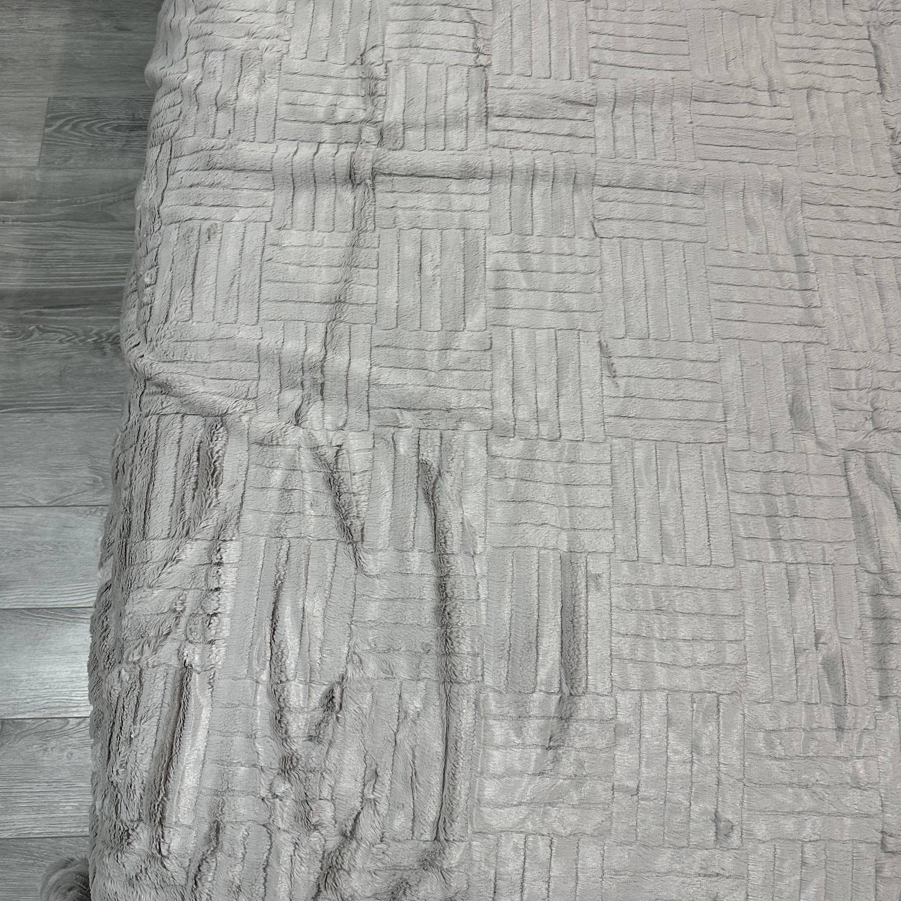 Покрывало микрофибра велюр 200х230 см Серый (30111402) - фото 8