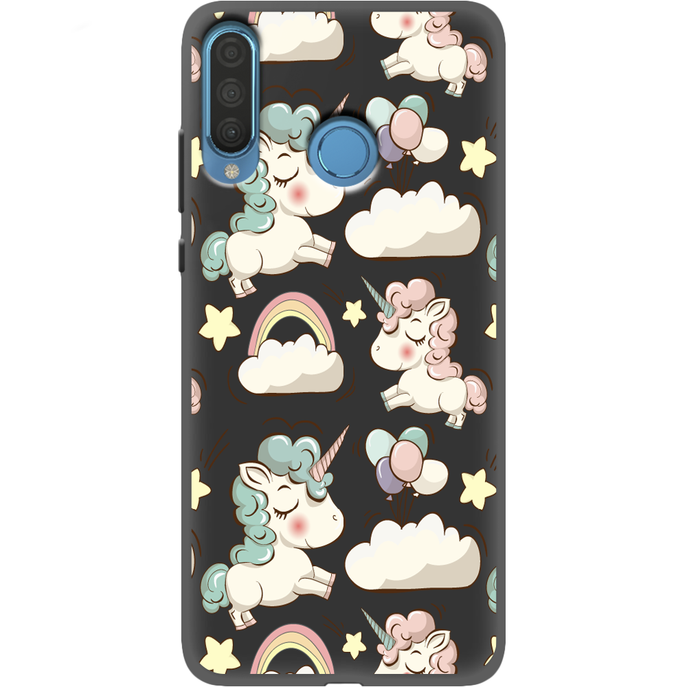 Чехол Boxface Huawei P30 Lite Unicorns Черный силикон (36871-cc2-37511)