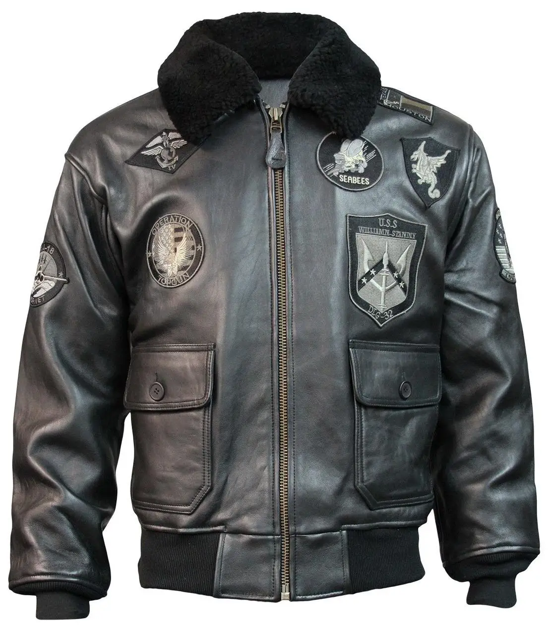 Куртка кожаная Top Gun Offical Signature Series Jacket 2XL Black (TopGunBL2XL)