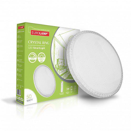 Світильник LED Eurolamp Crystal Ring з пультом керування 50W 3000K 6500K (36321710)