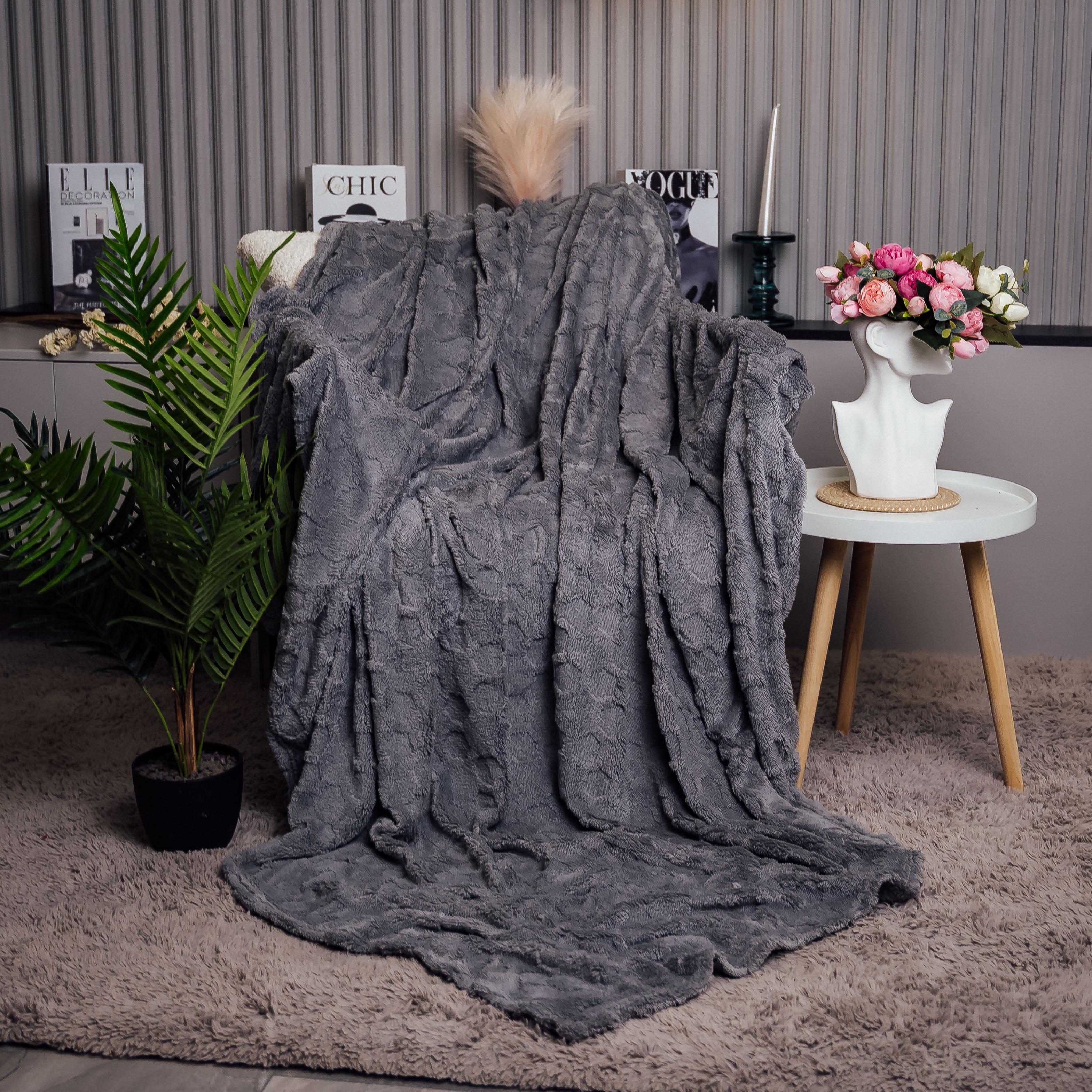 Плед Обычные круги евро 200х230 см Серый (87262) Плед Обычные круги евро 200х230 см Серый (87262)