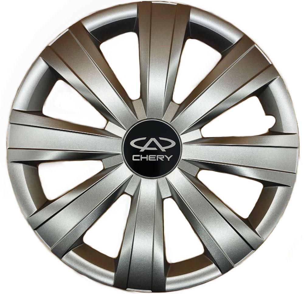 Колпаки SJS 328 с логотипом Chery R15 4 шт. Серебряный (2654558504)