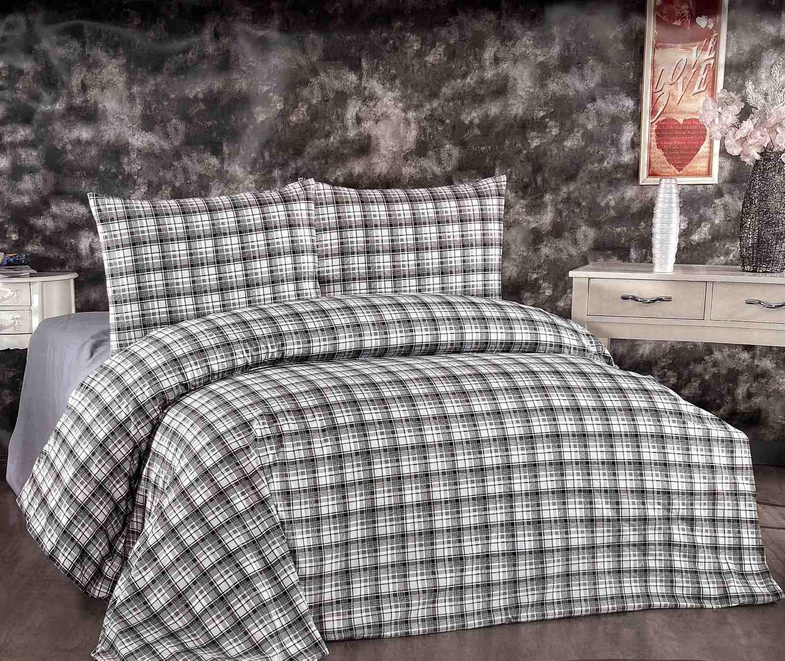 Комплект постільної білизни BELIZZA Classical фланель 160x220 см Grey (CN29111)