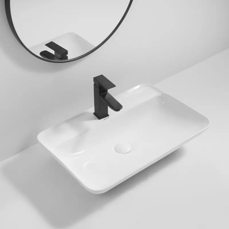 Раковина накладная MIXXUS Premium BEVEL квадратная с отверстием под смеситель 600х405х120 мм (MP6513)