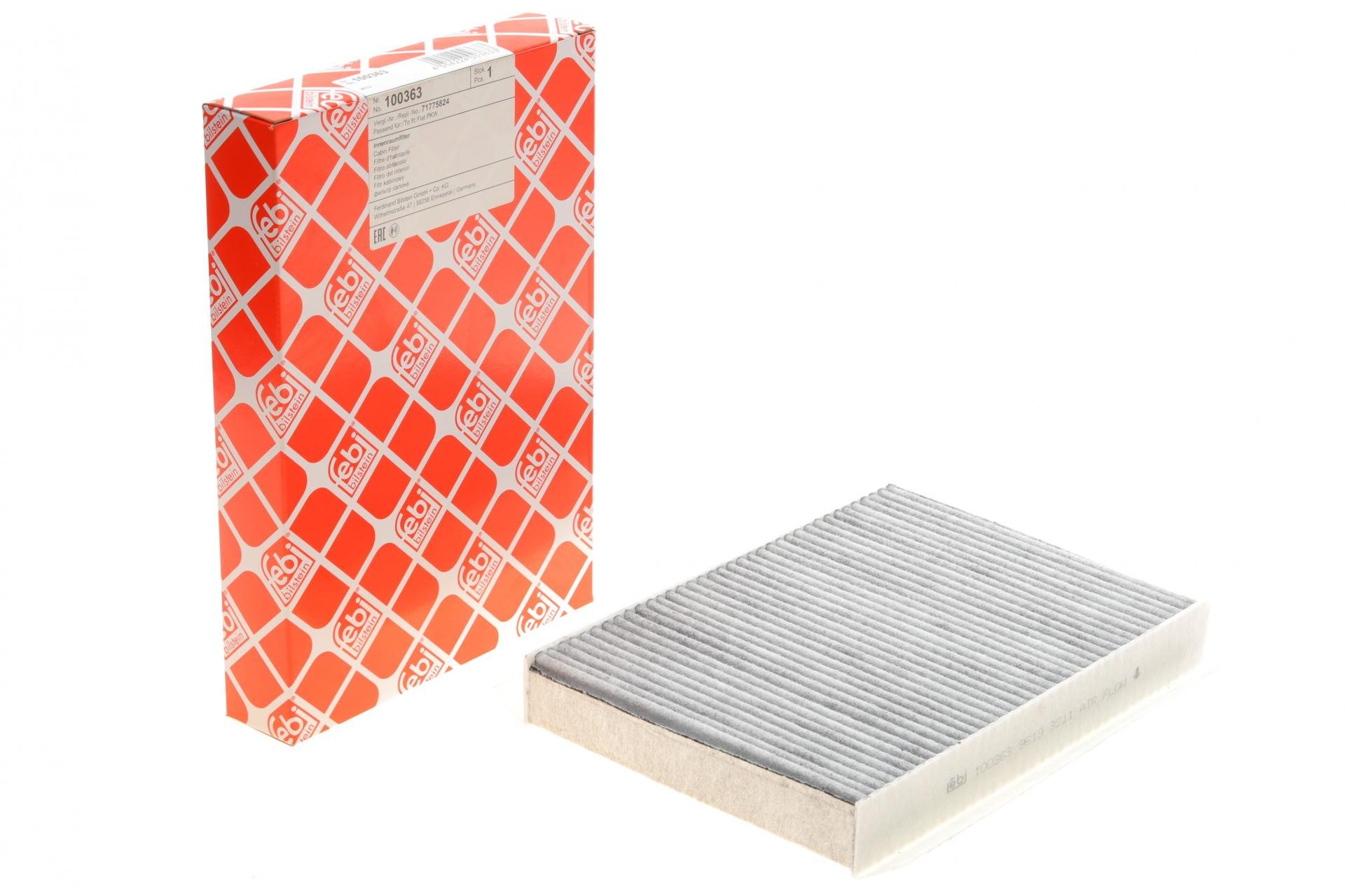 Фильтр салона FEBI BILSTEIN для Fiat 500L/500X 12-/Jeep Compass/Renegade 17- угольный (100363)