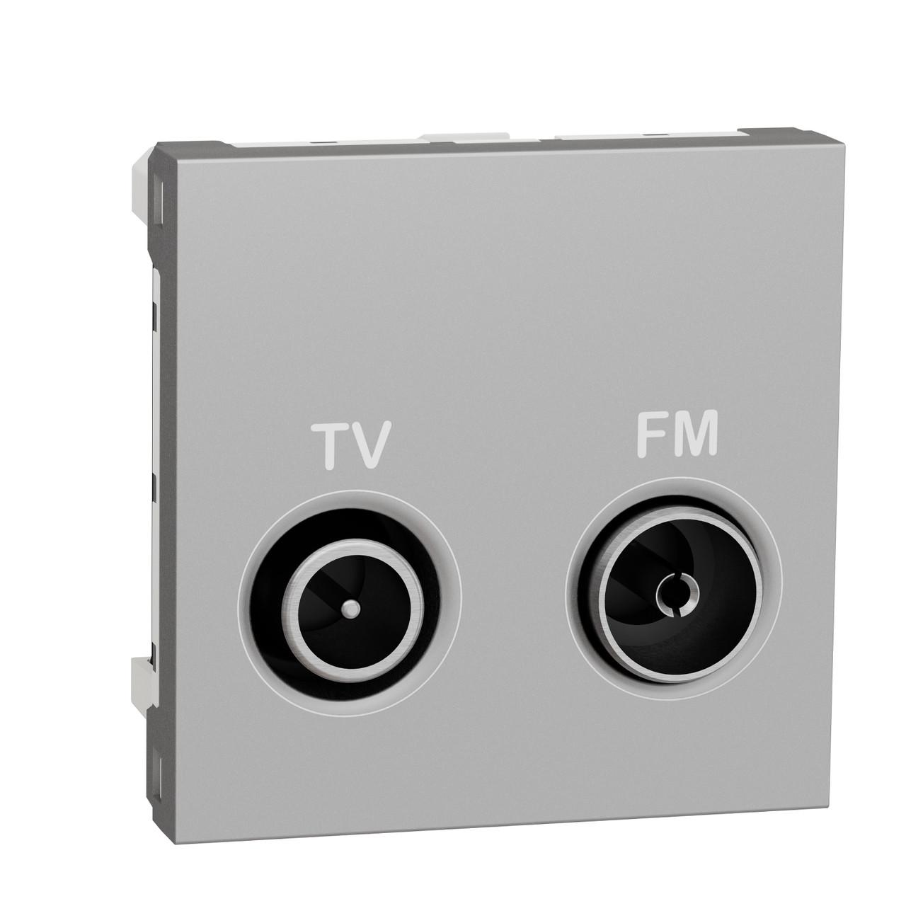 Розетка Schneider Electric Unica New TV R ABS-UV 45х45х28 мм Алюминий (NU345130)