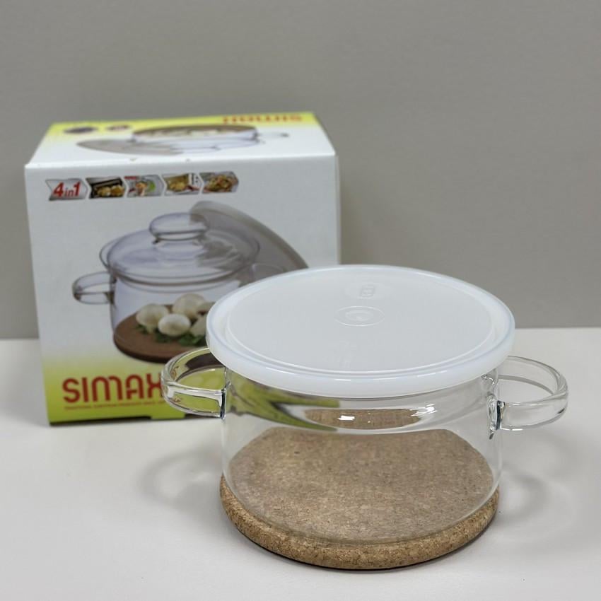 Каструля скляна Simax Gourmet Color s520/6063 з пластиковою/скляною кришкою/корковою підставкою 1,5 л (2626348052) - фото 4 Каструля скляна Simax Gourmet Color s520/6063 з пластиковою/скляною кришкою/корковою підставкою 1,5 л (2626348052) - фото 4
