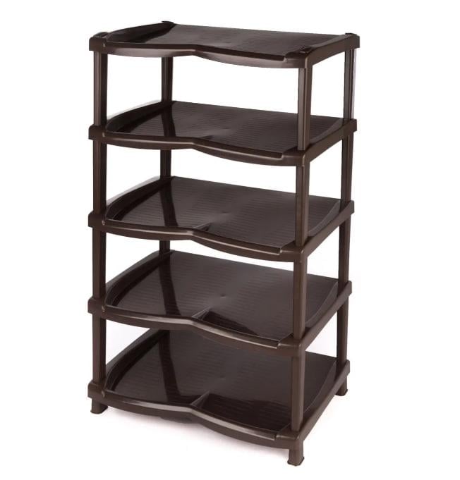Полиця для взуття 5 ярусна R-Plastic Normal 47х79х33 см Коричневий (29885806) - фото 1 Полиця для взуття 5 ярусна R-Plastic Normal 47х79х33 см Коричневий (29885806) - фото 1