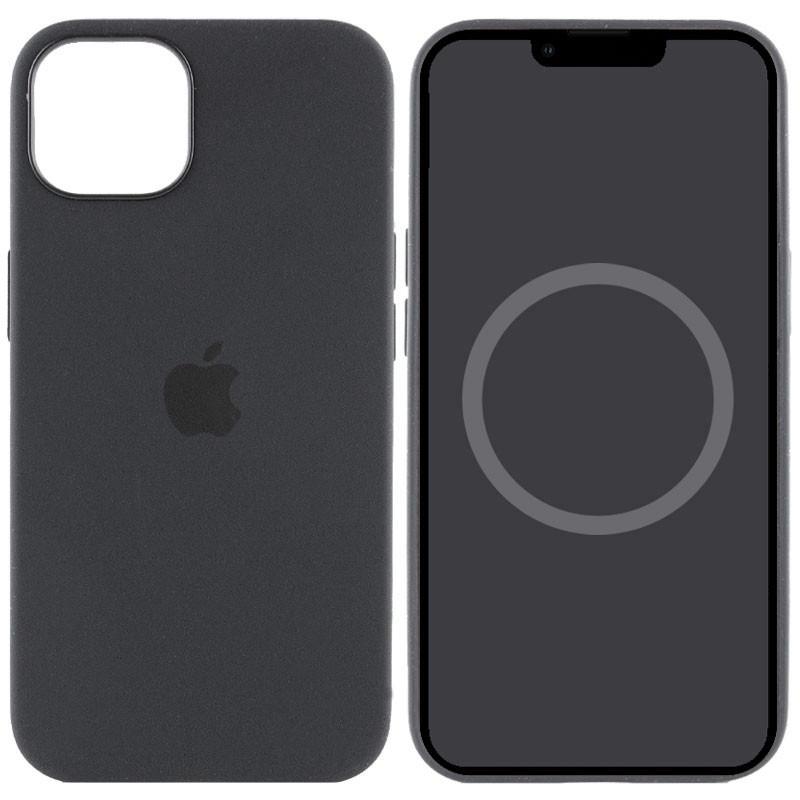 Протиударний Чохол Silicone case (AAA) full with Magsafe and Animation для Apple iPhone 15 Plus (6.7") Чорний / Black - фото 1